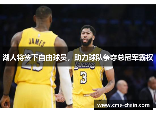 湖人将签下自由球员，助力球队争夺总冠军霸权